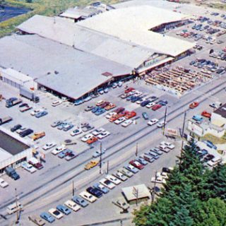 Aerial view of the Old Yard Birds building.