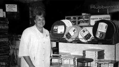 Doris Bieker in the houseware department