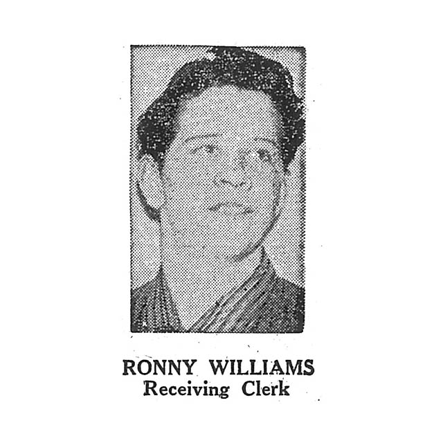Ronny Williams Receiving Clerk